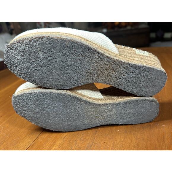 Ugg Palma Ivory Espadrille Wedge Mules Womens 8 SN 1653 Sandals Clogs Shearling - Picture 9 of 10